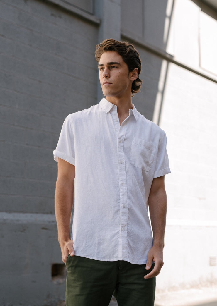Newtown Shirt , White by Hemp Clothing Australia - Sustainable