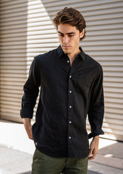 Newtown Shirt, Black by Hemp Clothing Australia - Eco Friendly