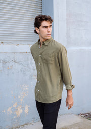 Newtown Shirt, Olive by Hemp Clothing Australia - Eco Friendly