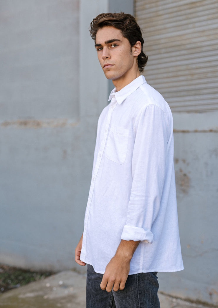 Newtown Shirt, White by Hemp Clothing Australia - Eco Friendly
