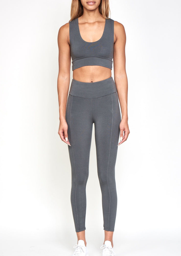 High Waisted Seam Legging, Shadow by Groceries Apparel - Sustainable