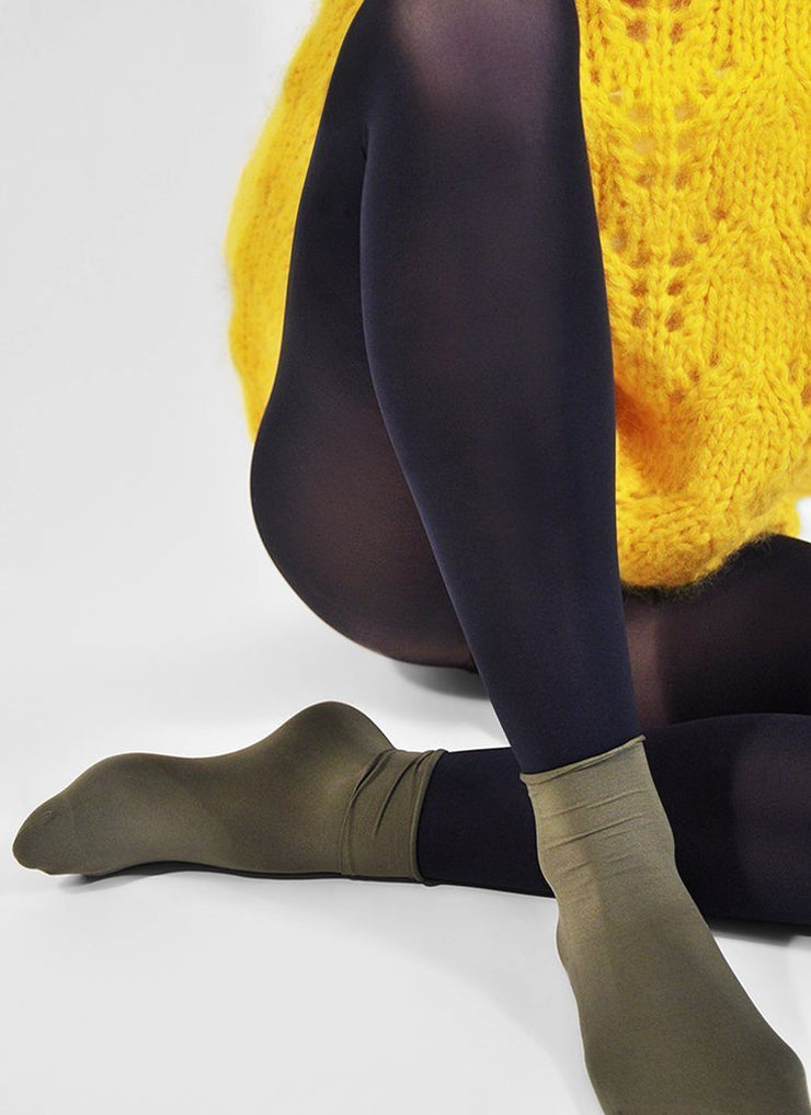 Judith Premium Socks, Khaki/Crème by Swedish Stockings - Ethical