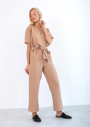 Aurora Linen Jumpsuit, Camel by Love And Confuse - Sustainable