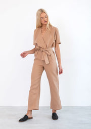 Aurora Linen Jumpsuit, Camel by Love And Confuse - Fair Trade