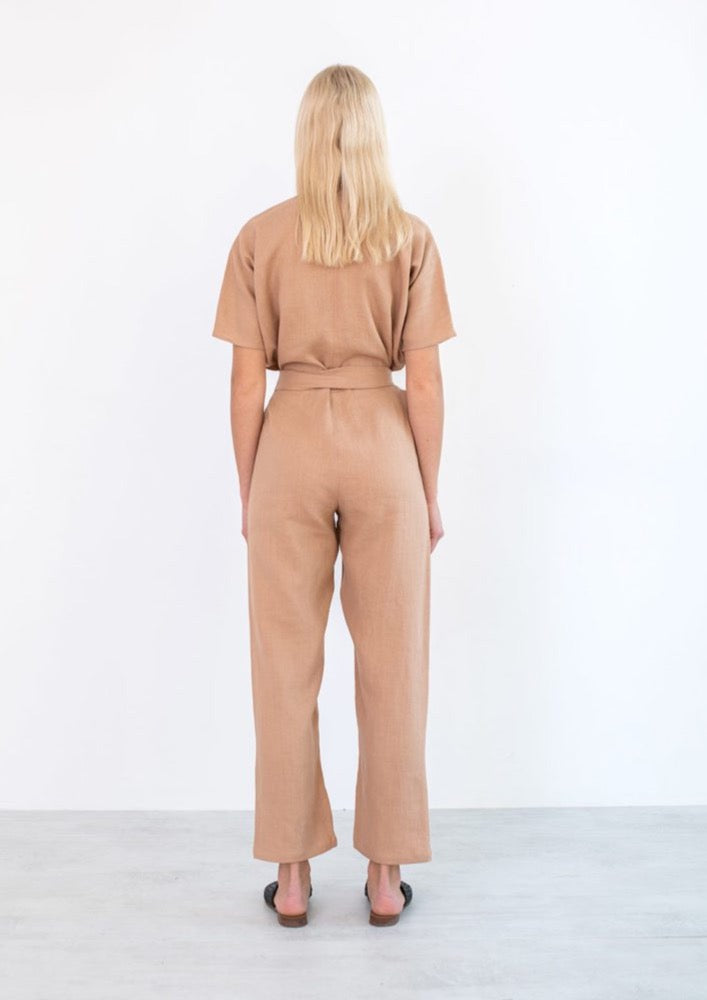 Aurora Linen Jumpsuit, Camel by Love And Confuse - Carbon Neutral