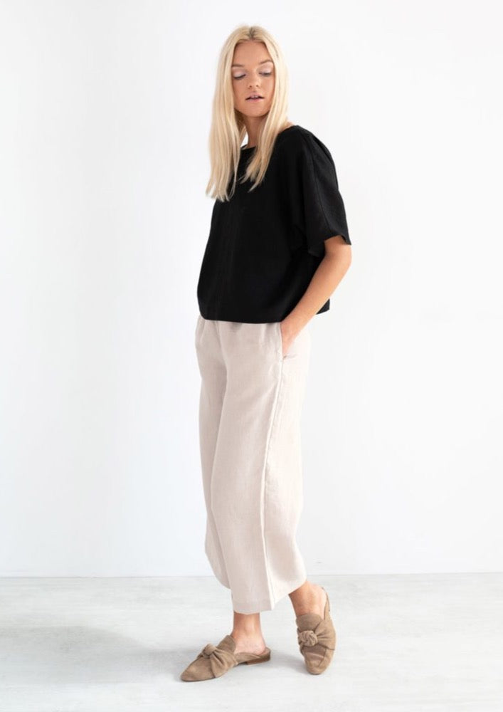 Bee Linen Top, Black by Love And Confuse - Eco Conscious