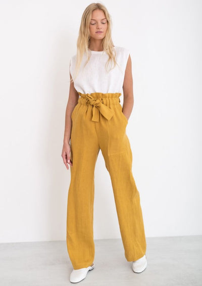Juliet Wide Leg, Mustard by Love And Confuse - Sustainable
