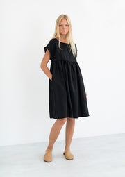 Poppy Linen Dress, Black by Love and Confuse - Cruelty Free