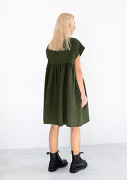 Poppy Linen Dress, Forest Green by Love and Confuse - Ethical