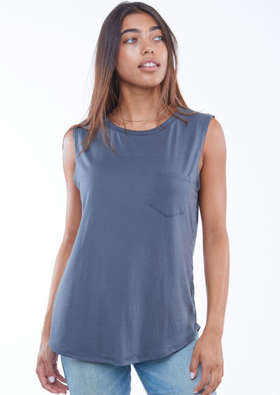 Lazy Tank, Shadow by Groceries Apparel - Sustainable