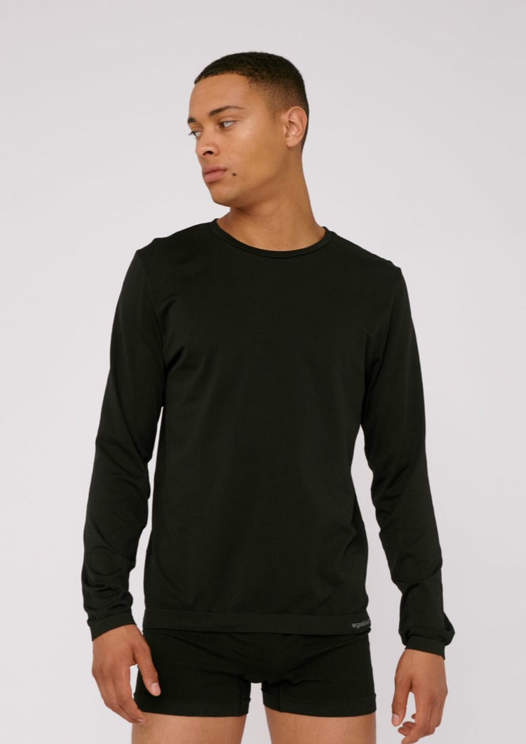 Mens SilverTech™ Active Long-Sleeve, Black by Organic Basics - Sustainable