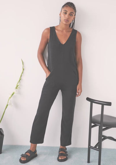 Owl Moon Jumpsuit, Black by Eve Gravel - Sustainable