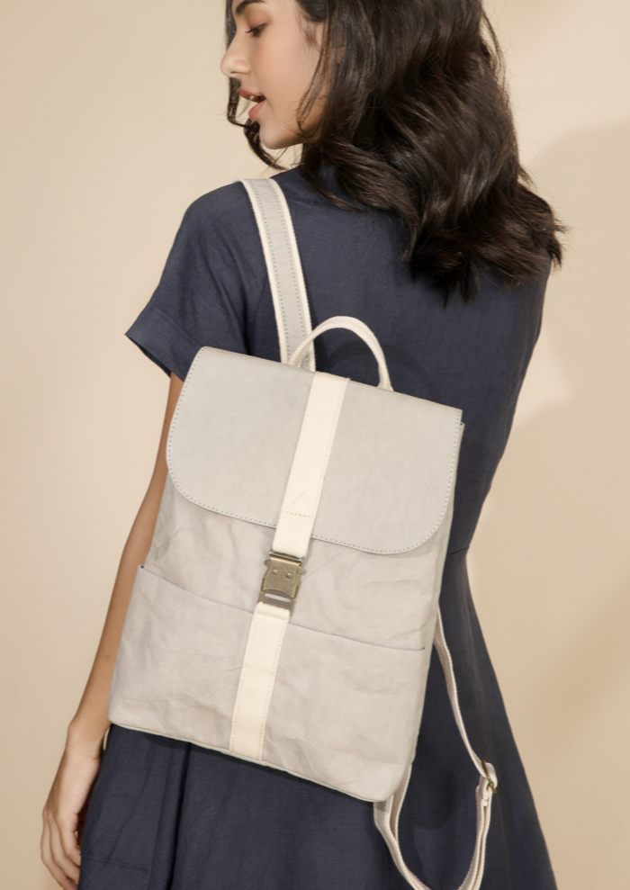 Yuvi BackPack, Grey by Pretty Simple Bags - Vegan