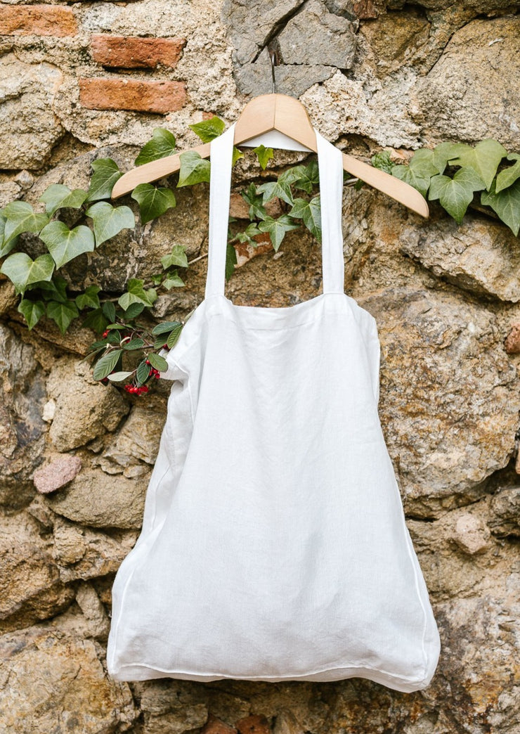 Martha Linen Tote Bag, White Magnolia by Son De Flor - Sustainable