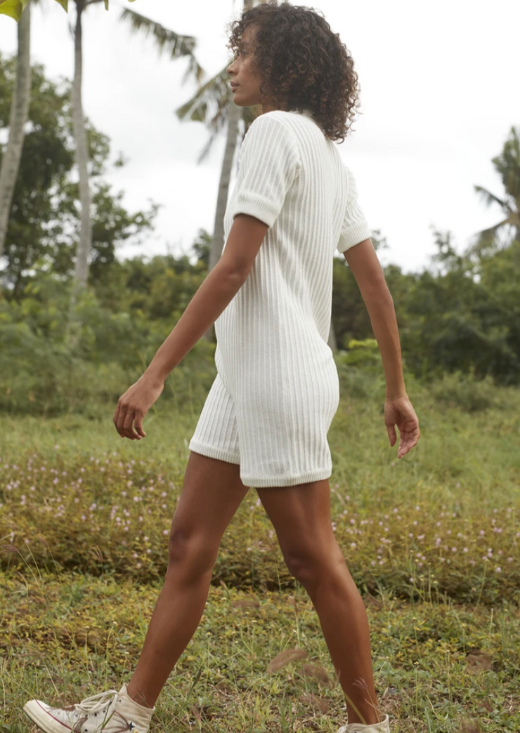 Ryder Knit Romper, White by Rue Stiic - Ethical