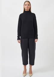 Knitted Rice Cubes Pullover, Black by Mila Vert - Eco Friendly 