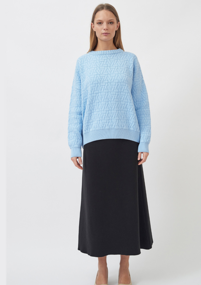 Knitted Triangle Pullover, Light Blue by Mila Vert - Sustainable