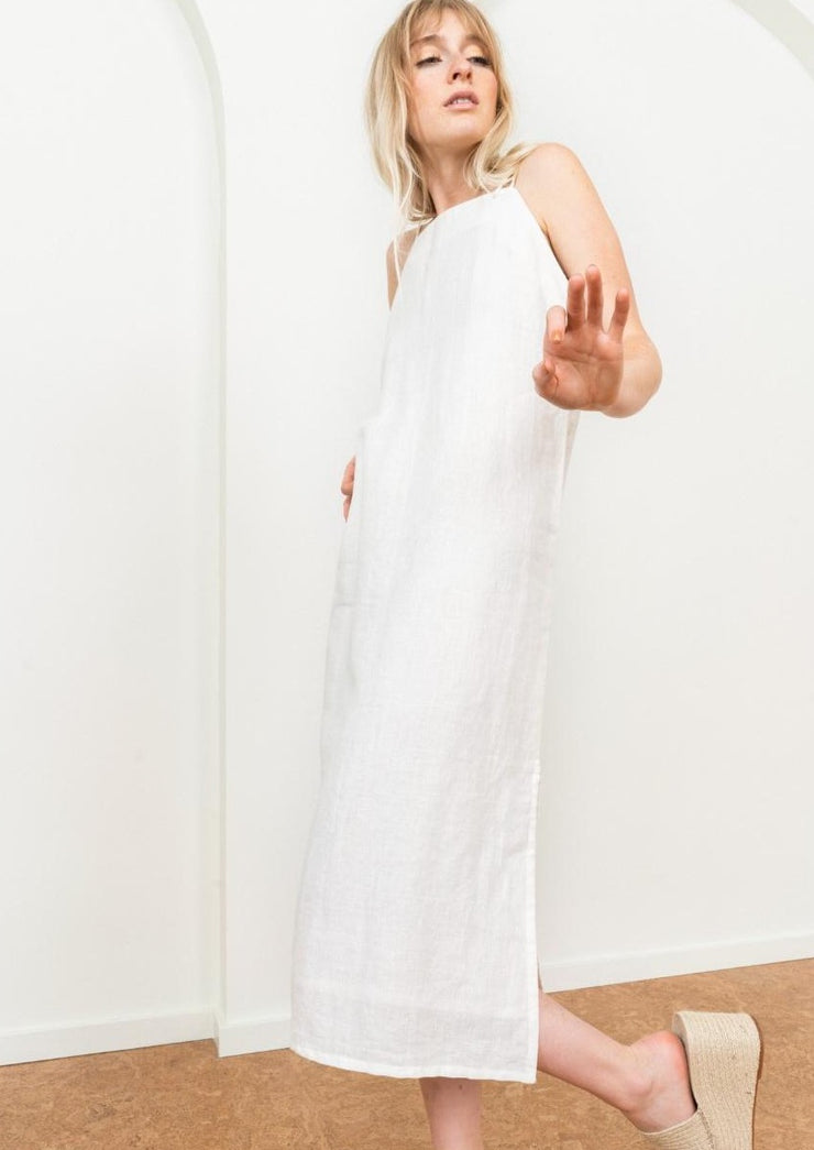 Slip Dress, Ivory by Tribe Alive - Ethical