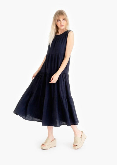 Tiered Maxi Dress, Indigo by Tribe Alive - Sustainable