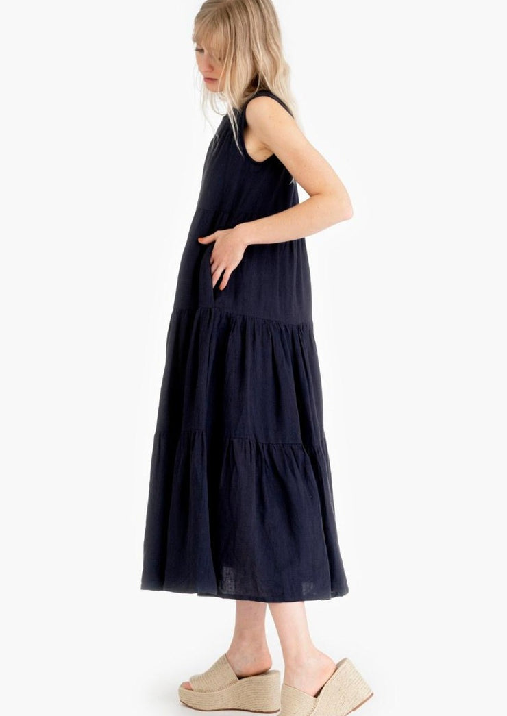 Tiered Maxi Dress, Indigo by Tribe Alive - Ethical