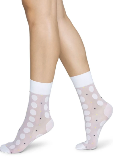 Viola Dot Socks, White by Swedish Stockings - Sustainable