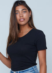 Womens Classic Crew, Black by Groceries Apparel - Sustainable