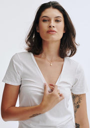 Womens Vee, White by Groceries Apparel - Cruelty Free