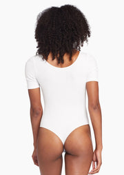 West Bodysuit, White Organic Rib by Vitamin A - Vegan