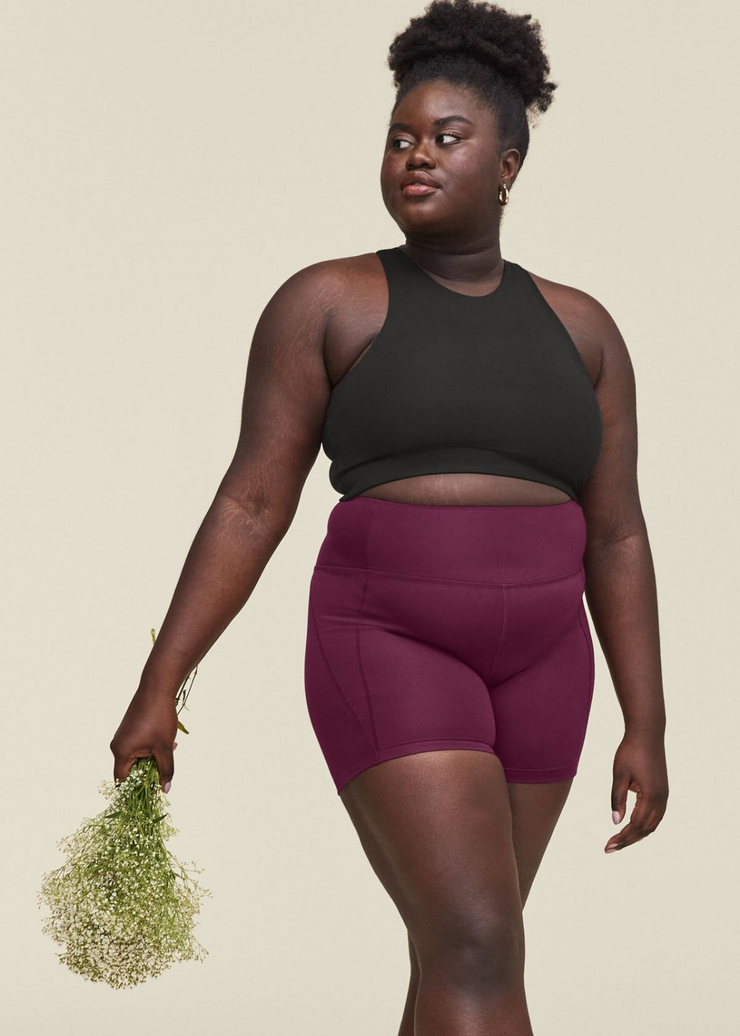 High-Rise Run Short, Plum by Girlfriend Collective - Ethical