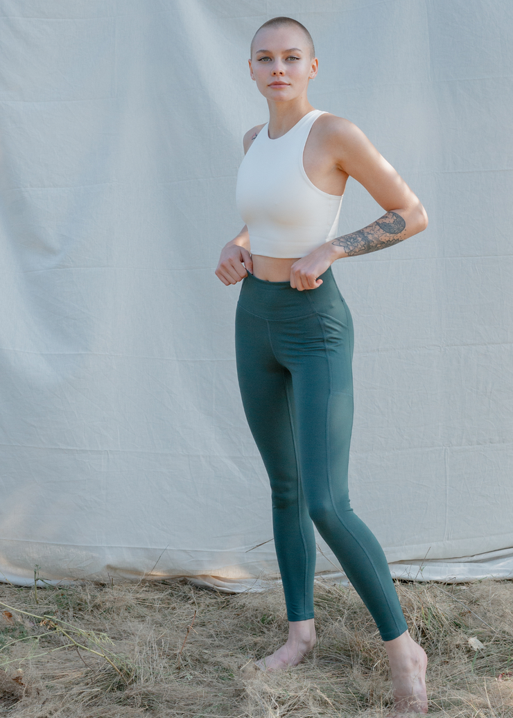 High-Rise Compressive Pocket Leggings, Moss by Girlfriend Collective - Ethical