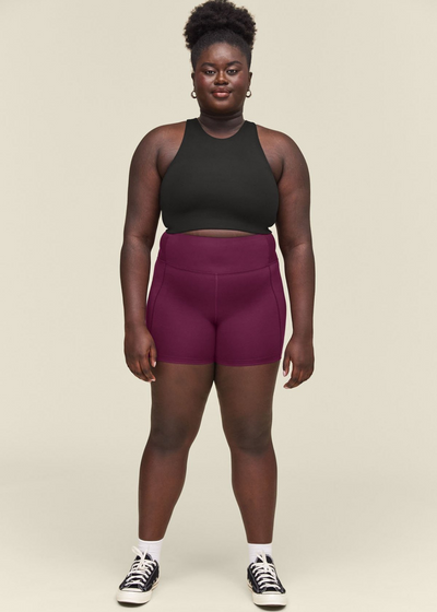 High-Rise Run Short, Plum by Girlfriend Collective - Sustainable