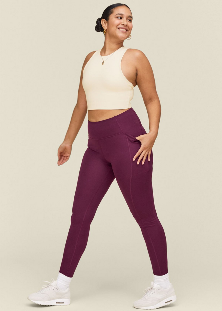High-Rise Compressive Pocket Leggings, Plum by Girlfriend Collective - Sustainable