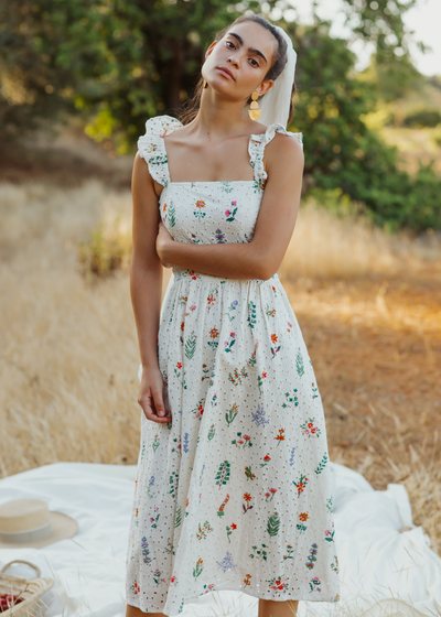 Picnic Dress, Summer Herbs by Em & Shi - Sustainable