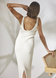 Alma Knit Dress, White by Rue Stiic - Eco Conscious 