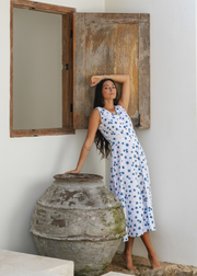 Button Down Dress, Ivory Daisy by Em & Shi - Ethical