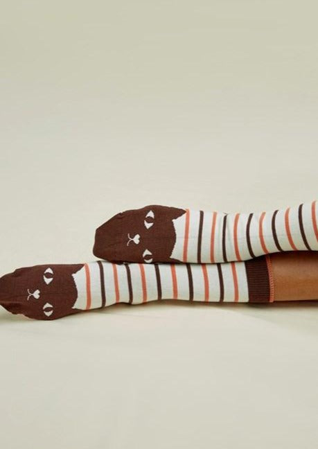 Organic Socks 3 Pack, Brown Patterned by People Tree - Eco Conscious