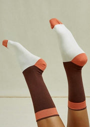 Organic Socks 3 Pack, Brown Patterned by People Tree - Eco Friendly