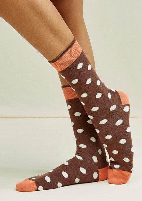 Organic Socks 3 Pack, Brown Patterned by People Tree - Ethical
