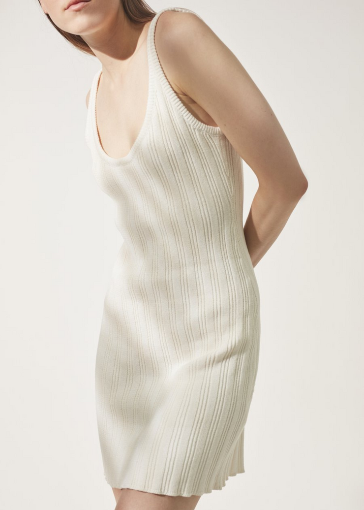 Moni Knit Dress, White by Rue Stiic - Environmentally Friendly 
