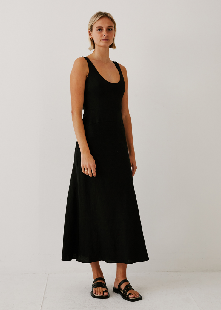 Ingrid Midi Dress, Black