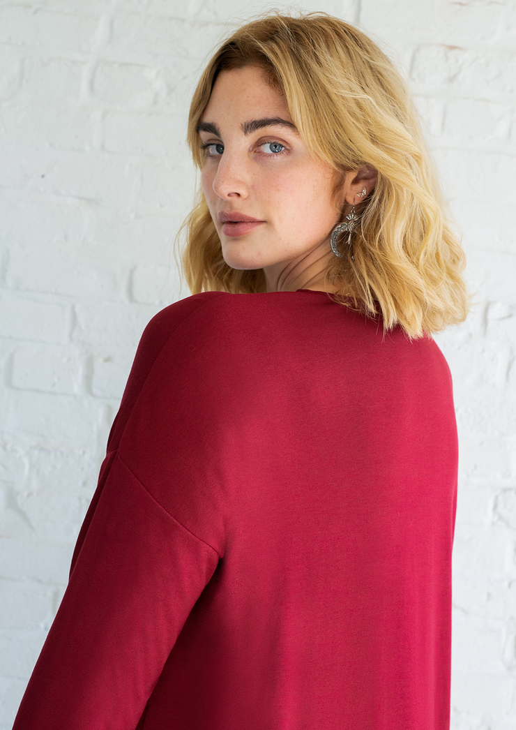 Willow Dress 2.0, Cranberry by Hours - Eco Friendly
