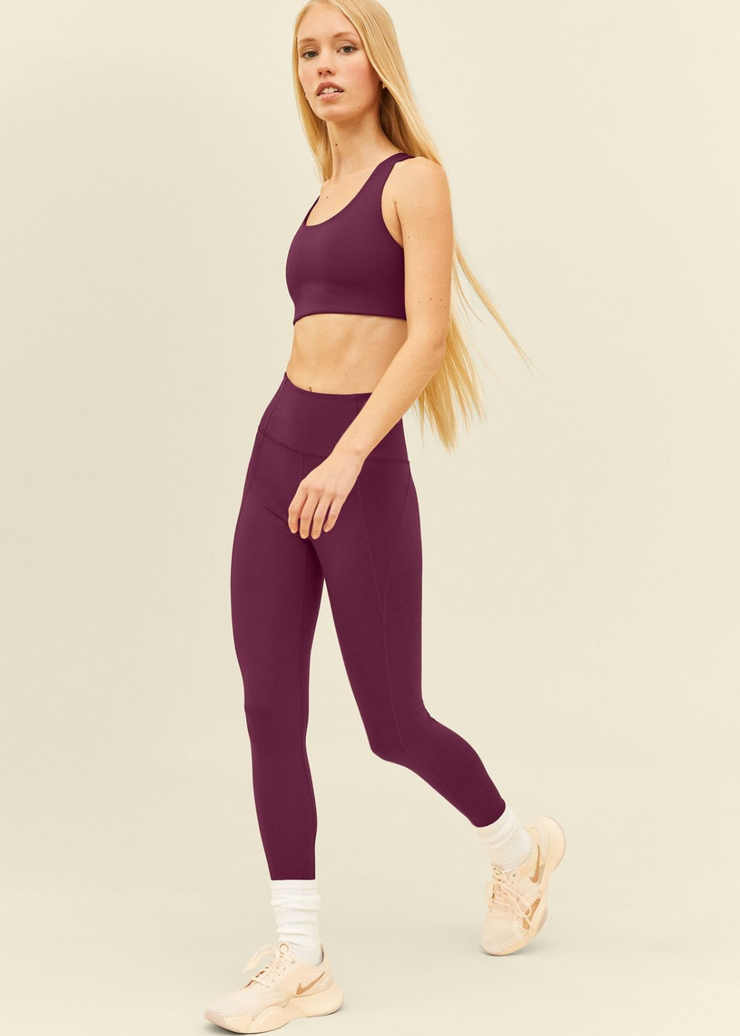 High-Rise Compressive Leggings, Plum by Girlfriend Collective - Sustainable