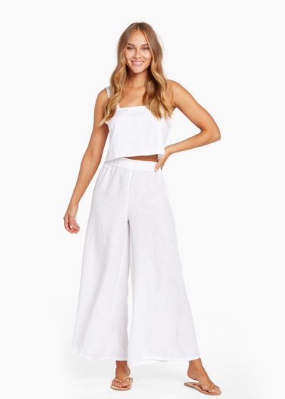 Tallows Wide Leg Pant, White by Vitamin A - Sustainable
