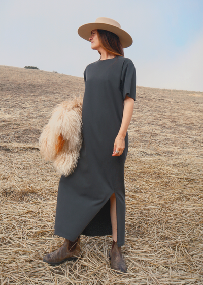 The Relax Dress, Washed Black by People Of Leisure - Sustainable