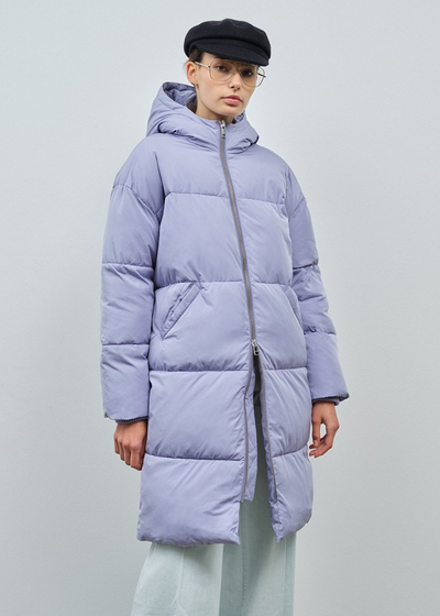 Elphin Puffer Coat, Lilac Blue by Embassy Of Bricks And Logs - Sustainable 