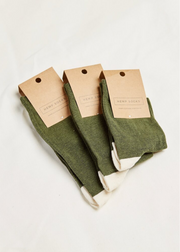 Daily Socks Thin, Olive by Hemp Clothing Australia - Eco Friendly