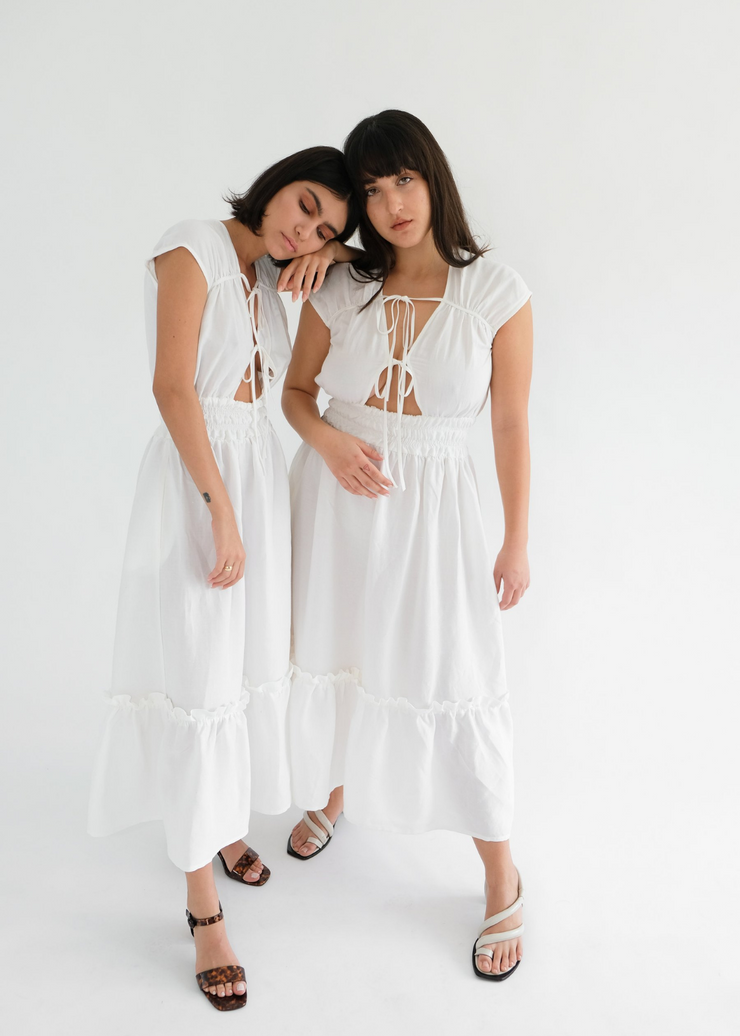 Winona Dress, White by Oh Seven Days - Ethical