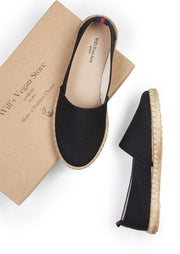 Recycled Espadrille Loafers, Black by Will's Vegan Shoes - Recycled