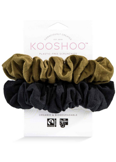Organic Scrunchies, Black Olive by Kooshoo - Sustainable