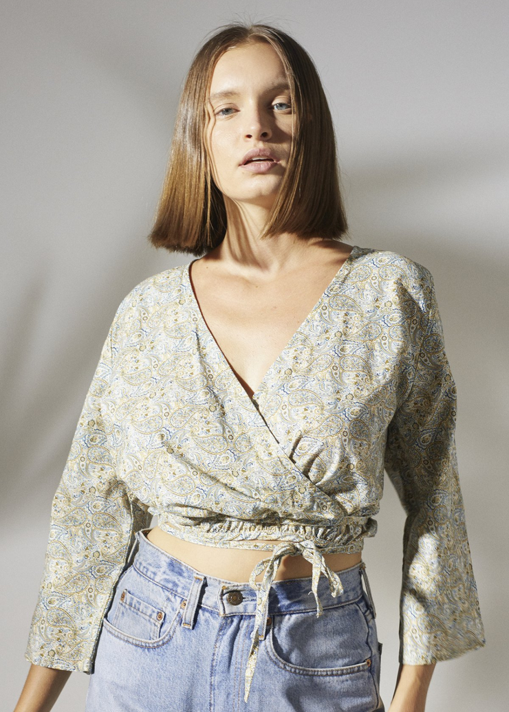 Hannah Wrap Top, Dessert Paisley by Rue Stiic - Sustainable